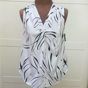 Alfani Sleeveless Shirt Black & White XS NWT